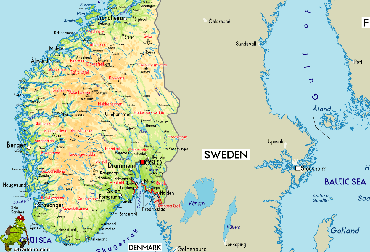 Map of Norway South