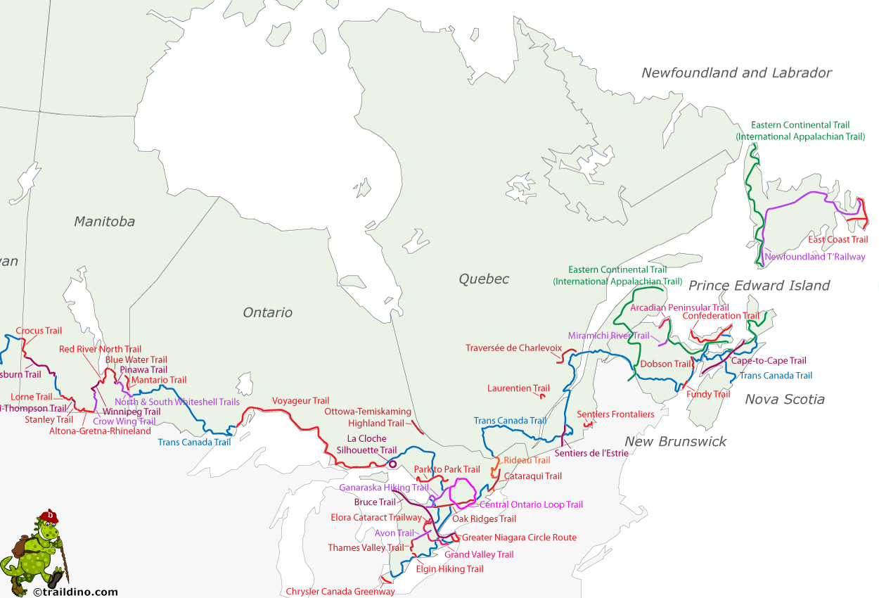 Hiking Map Canada SE